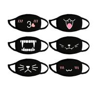 6er Pack Süße Masken - Staubdichte, Kreative Muster, Schutz, Cartoon und Wiederverwendbare