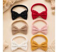 6er Set Mädchen gestrickte bunte Haarbänder, Schleifen-Design Haarbänder, süße lässige tägliche dekorative Haaraccessoires, Mädchen Outfit Haaraccesso