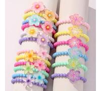 6er/Set Mädchen süße Blumen Perlenarmband Set, geeignet für Schule, Alltag-Outfit und Festivals
