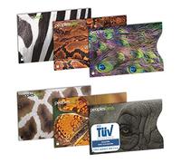 6er Set RFID & NFC Blocker Kreditkarten-Schutzhülle - Stabile EC Kartenhülle gegen Datenklau & unerlaubtes auslesen - Extra dünn 100% Datenschutz Kreditkartenhülle mit Motiv (Tier Animal)