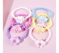 6er Set süße pastellfarbene Schmetterling Perlenarmbänder Schmuck, ideal für Frühling, Sommer, Strandausflüge, Freizeitaktivitäten, Partys, als Gesche