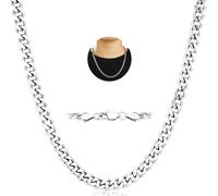 6mm Silber Halskette Panzerkette Herren Kette Kubanische Silberkette Schmuck Geschenke Cuban Chain Necklace für Männer Jungen ihn 40cm Geschenk zum Geburtstag Weihnachtsgeschenke für Sohn PAPA OPA