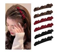 6PCS Haarspangen Damen mit funkelnden Kristallsteinen, 2024 Neuestes Haarschmuck für Flechtfrisuren, Doppelschicht Haarspangen für Frauen Mädchen, elegante Haarstyling-Clips (Flaum)