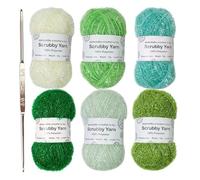 6rolls Assorted Colors Scrubby Yarn, Crochet Yarn Set, 100% Polyester Yarn For Crochet, Multipack Starter Kit Yarn, Luxury Rainbow Wool Yarn Eye-Catching And Vivid For Knitting And Crochet Projects