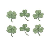 6st Kleidung Dekorative Lieferungen Grün Gestickter Aufnäher Irischer Bestickter Aufnäher Flicken Nähen Dekorieren Applikation Flicken Aufbügeln Patricks Day Gestickt Blatt Patch