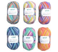 6x 100g Mix Sortiment Sockenwolle Paket Gründl Hot Socks Madena | 600g Sockenwolle sortiert | Wollpaket Strumpfwolle