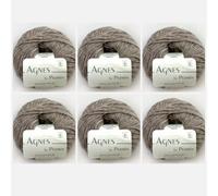 6x Agnes by Permin - Luxus-Chainette aus Yak, Cashmere & Merino (25g/110m) (01 beige)