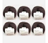 6x Agnes by Permin - Luxus-Chainette aus Yak, Cashmere & Merino (25g/110m) (02 braun)