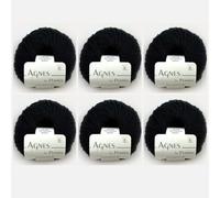 6x Agnes by Permin - Luxus-Chainette aus Yak, Cashmere & Merino (25g/110m) (04 schwarz)