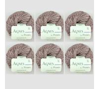 6x Agnes by Permin - Luxus-Chainette aus Yak, Cashmere & Merino (25g/110m) (09 rosa)