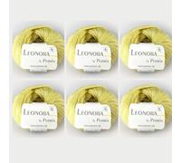 6x Leonora by Permin - Edles Seide-Wolle-Mohair-Garn (01 soft gelb)
