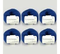 6x Leonora by Permin - Edles Seide-Wolle-Mohair-Garn (08 royalblau)