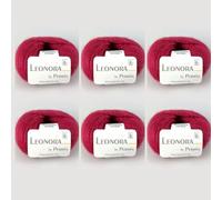 6x Leonora by Permin - Edles Seide-Wolle-Mohair-Garn (09 himbeere)