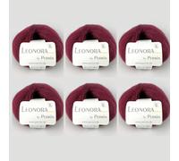 6x Leonora by Permin - Edles Seide-Wolle-Mohair-Garn (10 pflaume)