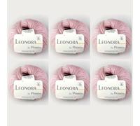 6x Leonora by Permin - Edles Seide-Wolle-Mohair-Garn (11 zartes rosa)