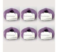 6x Leonora by Permin - Edles Seide-Wolle-Mohair-Garn (14 staubiges lila)