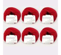 6x Leonora by Permin - Edles Seide-Wolle-Mohair-Garn (17 rot)