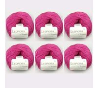 6x Leonora by Permin - Edles Seide-Wolle-Mohair-Garn (25 hot pink)