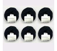 6x Leonora by Permin - Edles Seide-Wolle-Mohair-Garn (28 schwarz)