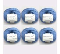6x Leonora by Permin - Edles Seide-Wolle-Mohair-Garn (30 babyblau)