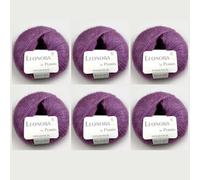 6x Leonora by Permin - Edles Seide-Wolle-Mohair-Garn (32 maulbeere)