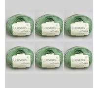 6x Leonora by Permin - Edles Seide-Wolle-Mohair-Garn (34 salbeigrün)