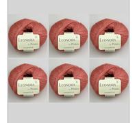 6x Leonora by Permin - Edles Seide-Wolle-Mohair-Garn (38 lachs-rosa)