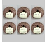 6x Leonora by Permin - Edles Seide-Wolle-Mohair-Garn (39 dunkles kamel)