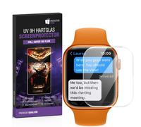6x UV-Liquid 9H Panzerglas für Apple Watch 7/ 8 45 mm 3D KLAR echtes Tempered Panzerhartglas Displayschutz Schutzglas Schutzfolie Panzerfolie Screen-Protector