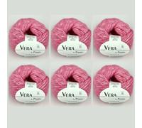 6x Vera by Permin - Ganzjahresgarn aus Chainette, Baby-Alpaka & Baumwolle (125m/50g) (06 himbeersorbet)