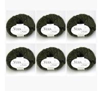 6x Vera by Permin - Ganzjahresgarn aus Chainette, Baby-Alpaka & Baumwolle (125m/50g) (10 moosgrün)