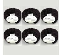 6x Vera by Permin - Ganzjahresgarn aus Chainette, Baby-Alpaka & Baumwolle (125m/50g) (12 bordeaux)