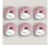 6x Vera by Permin - Ganzjahresgarn aus Chainette, Baby-Alpaka & Baumwolle (125m/50g) (15 zartes rosa)