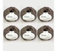 6x Vera by Permin - Ganzjahresgarn aus Chainette, Baby-Alpaka & Baumwolle (125m/50g) (22 dunkle schokolade)
