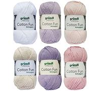 6x50 Gramm Gründl Cotton Fun Häkelgarn Strickgarn inkl. Anleitung für EIN Meerschweinchen (Baby Rosa Mix)