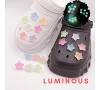 7/14 Stücke glow-in-the-dark bunte Pentagramm Jelly-Stil 3D-Anhänger, abnehmbare Sommer Schuhzubehör für durchbrochene Clogs & Sandalen