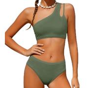 7-16 Jahre Mädchen Bikini Set Tankini für Mädchen Farbblock EIN-Schulter Badeanzug UV-Schutz Quick-Dry Casual Badeanzug Schwimmanzug