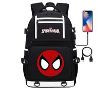 (7) 18 Zoll Super Hero Spider Man USB-Laptop-Rucksack - Jugend-Studentenrucksack für Männer und Frauen