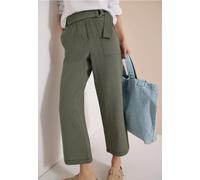 Cecil Culotte, Damen, High Waist, loose fit, knöchelfrei, khaki, Gr. M, Länge 26