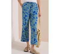 7/8-Hose CECIL, Damen, Gr. XS, Länge 26, blau (surf blau), Stoff, 100% Viskose, gemustert, loose fit 7/8-Länge, Hosen 7/8-Hose, in 7/8-Länge (85219206-XS) surf blau