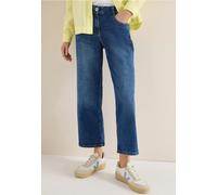 Loose-fit-Jeans CECIL, Damen, Gr. 36, Länge 26, dunkelblau wash, Jeans, 78% Baumwolle, 20% Polyester, 2% Elasthan, unifarben, 7/8-Länge, Jeans, High Waist (27825450-36) dunkelblau wash