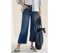 Cecil Jeans Style Neele Loose-fit High Waist Wide-Leg Damen Gr.30 L26 mid blau used wash