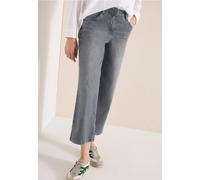 Loose-fit-Jeans CECIL, Damen, Gr. 28, Länge 26, mid grau used wash, Jeans, 82% Baumwolle, 17% Polyester, 1% Elasthan, unifarben, 7/8-Länge, Jeans, 5-Pocket-Style (11850257-28) mid grau used wash