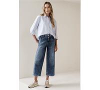 Loose-fit-Jeans STREET ONE, Damen, Gr. 29, Länge 26, dunkelblau wash, Jeans, 78% Baumwolle, 21% Polyester, 1% Elasthan, unifarben, 7/8-Länge, Jeans, High Waist, Topseller (29570412-29) dunkelblau wash