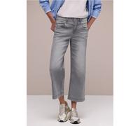Street One Frauen High Waist Wide Leg Jeans im Loose Fit in Grau, Gr: 26