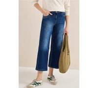 Slim-fit-Jeans CECIL, Damen, Gr. 36, Länge 26, blau (mid blau used wash), Jeans, 78% Baumwolle, 20% Polyester, 2% Elasthan, unifarben, kniebedeckend, Jeans Slim-fit-Jeans, High Waist (36703938-36) mid
