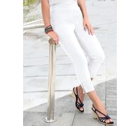 7/8-Hose ADELINA, Damen, Gr. 20, Kurzgrößen, weiß, 70% Viskose, 27% Polyamid, 3% Elasthan, unifarben, 7/8-Länge, Hosen 7/8-Hose (874872-20) weiß
