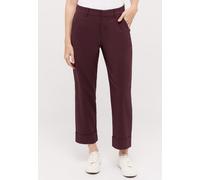 7/8-Hose ANGELS "LIBERTA TU CHIC", Damen, Gr. 46, Länge 27, rot (deep wine), Web, Obermaterial: 87% Polyester, 13% Elasthan, unifarben, relaxed fit 7/8-Länge, Hosen 7/8-Hose, mit Stretch (42720559-46)