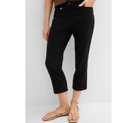 7/8-Hose BONPRIX "7/8-Bengalin-Hose mit Bequembund", Damen, Gr. 38, N-Gr, schwarz, Obermaterial: 71% Polyester, 25% Viskose, 4% Elasthan, regular fit, Hosen 7/8-Hose, mit Elasthan-Anteil, Regular Fit,