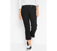 7/8-Hose BONPRIX "7/8-Bengalin-Hose mit Bequembund", Damen, Gr. 50, N-Gr, schwarz, Obermaterial: 71% Polyester, 25% Viskose, 4% Elasthan, regular fit, Hosen 7/8-Hose, mit Elasthan-Anteil, Regular Fit,